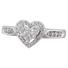 0,79ctw Diamond Cluster Ring 14k Weißgold Größe 6,75 Engagement
