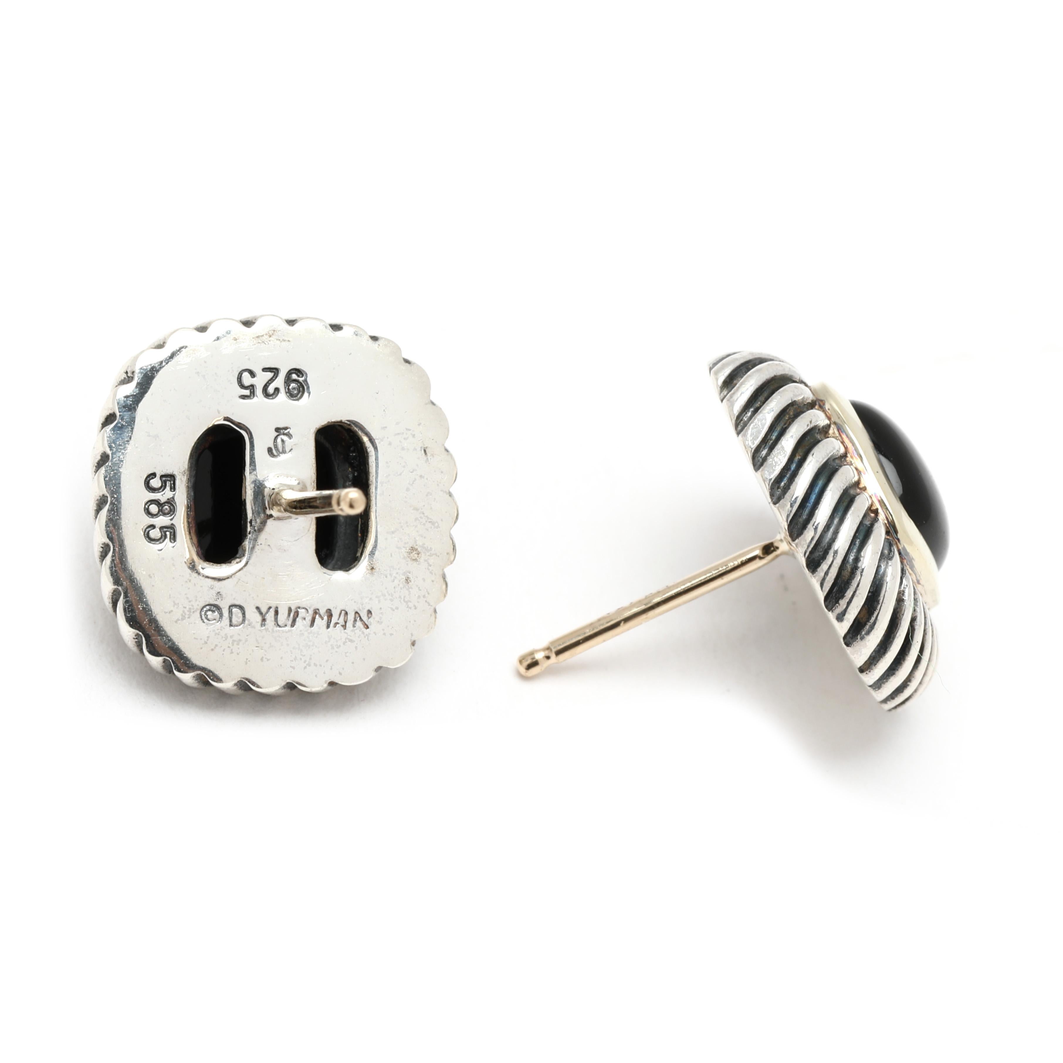 Pietre:
onice nero, 2
cuscino cabina
6.5 mm

Lunghezza: 13,7 mm

Peso: 6 dwts / 9,4 grammi

Timbri: 