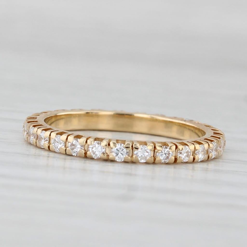 0.54ctw Diamond Eternity Ring Or jaune 18k Taille 5 Wedding Band Stackable Bon état - En vente à McLeansville, NC