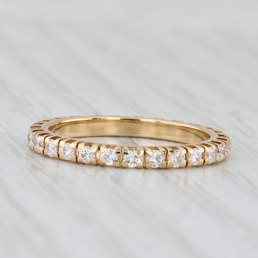 0.54ctw Diamond Eternity Ring Or jaune 18k Taille 5 Wedding Band Stackable en vente 2