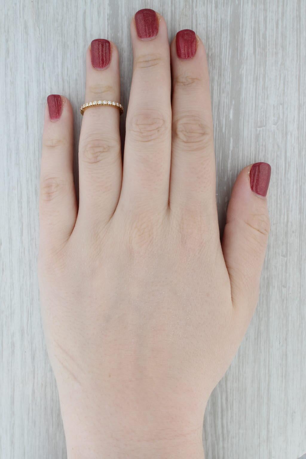 0.54ctw Diamond Eternity Ring Or jaune 18k Taille 5 Wedding Band Stackable en vente 3