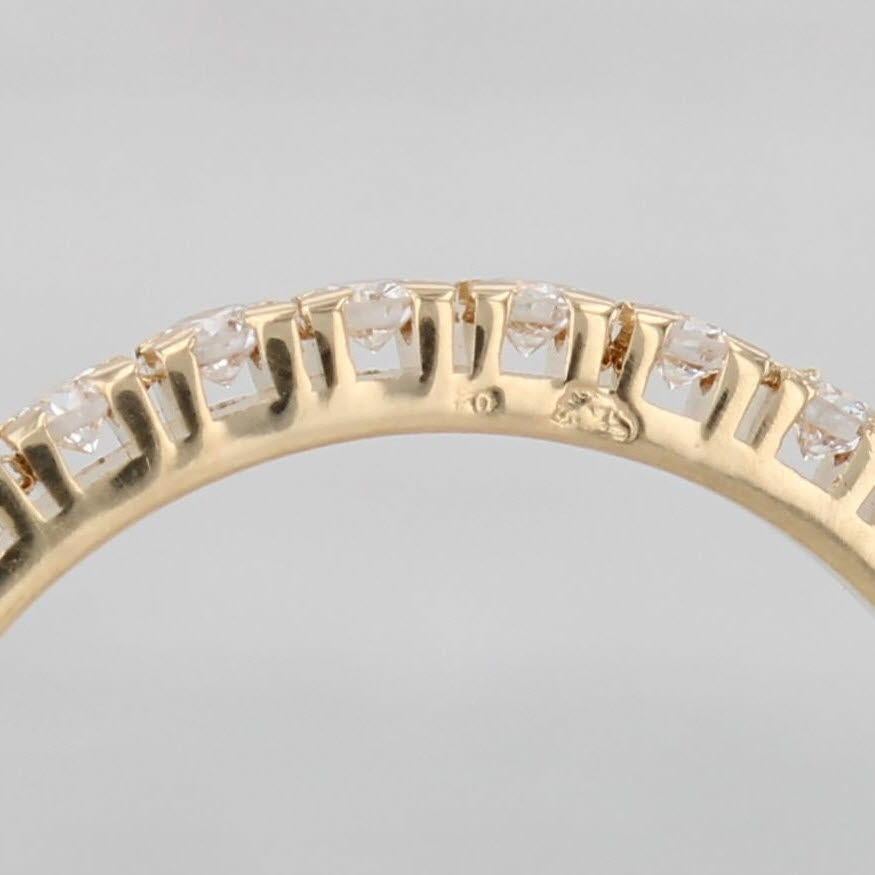 Taille ronde 0.54ctw Diamond Eternity Ring Or jaune 18k Taille 5 Wedding Band Stackable en vente