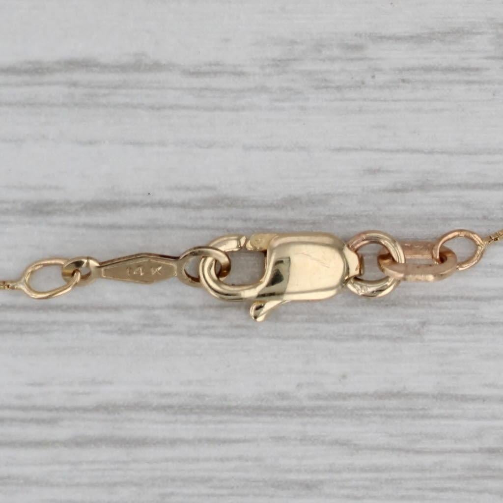Collana con ciondolo di diamanti e zaffiro da 0,88 ctw in oro giallo 14k con catena a scatola da 19 pollici In condizioni buone in vendita a McLeansville, NC