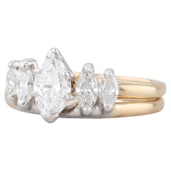 0.80ctw Marquise Diamond Engagement Ring Wedding Band Bridal Set 14k Gold