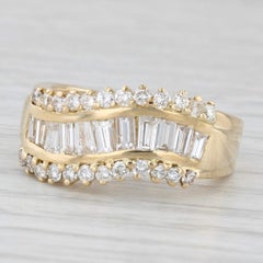 1.04ctw Baguette Diamond Ring 18k Yellow Gold Size 6.75 Contoured Band