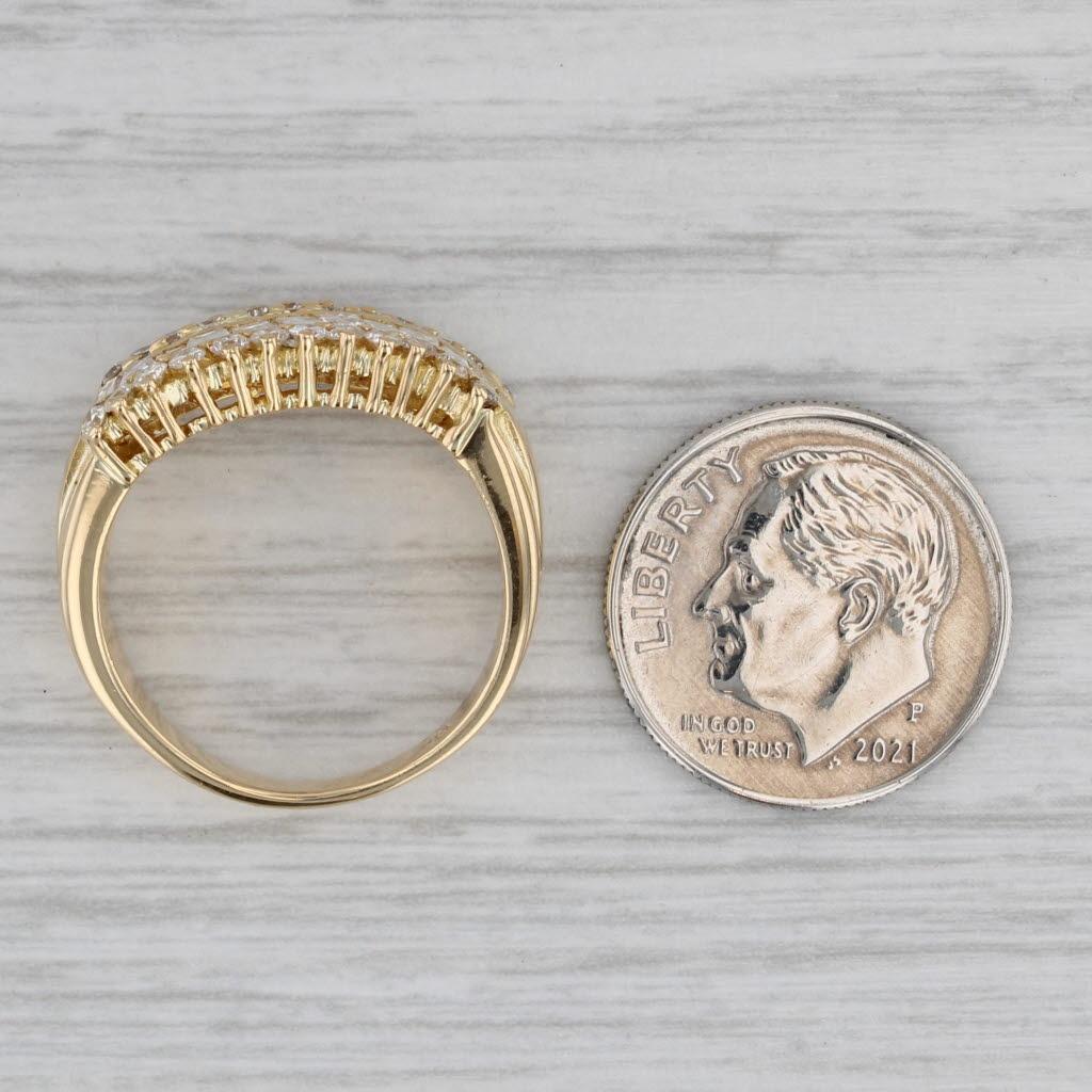 Anello con diamante baguette da 1,04 ct. in oro giallo 18k, misura 6,75, fascia sagomata in vendita 2