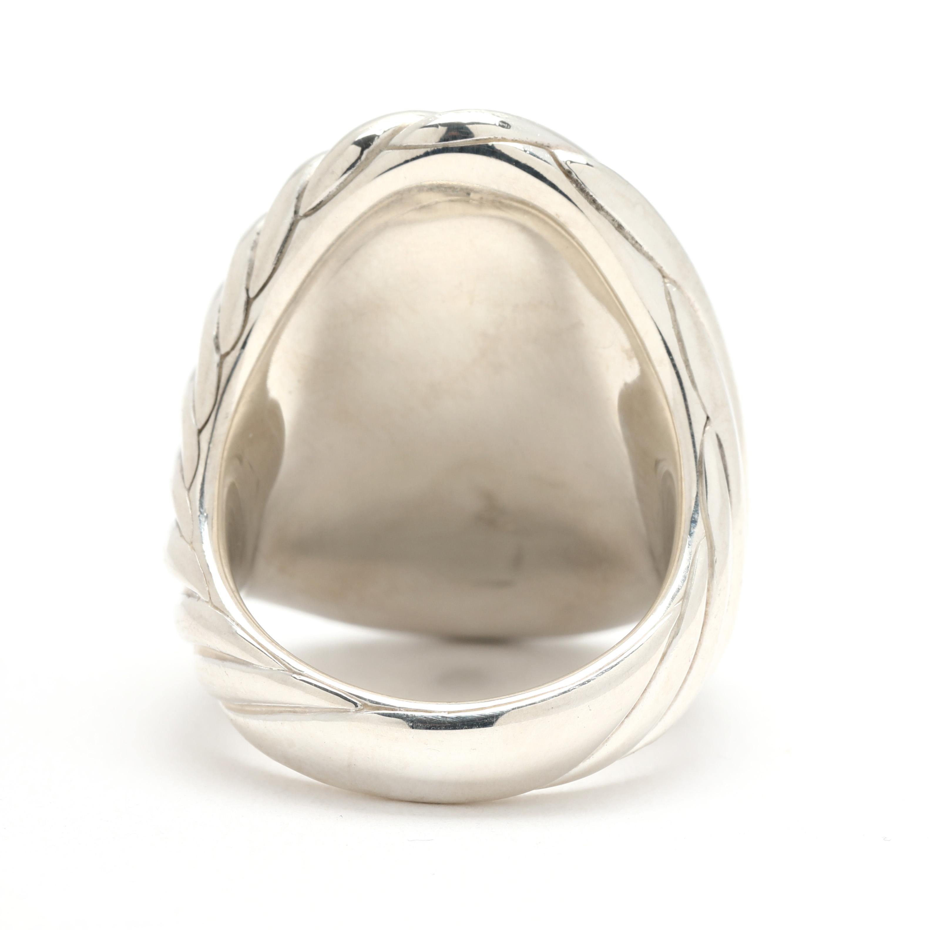 David Yurman Ridged Statement Ring, Sterling Silber, Ringgröße 6,75 im Zustand „Gut“ im Angebot in McLeansville, NC