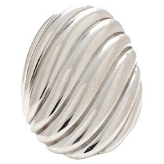David Yurman Ridged Statement Ring, Sterling Silver, Ring Size 6.75
