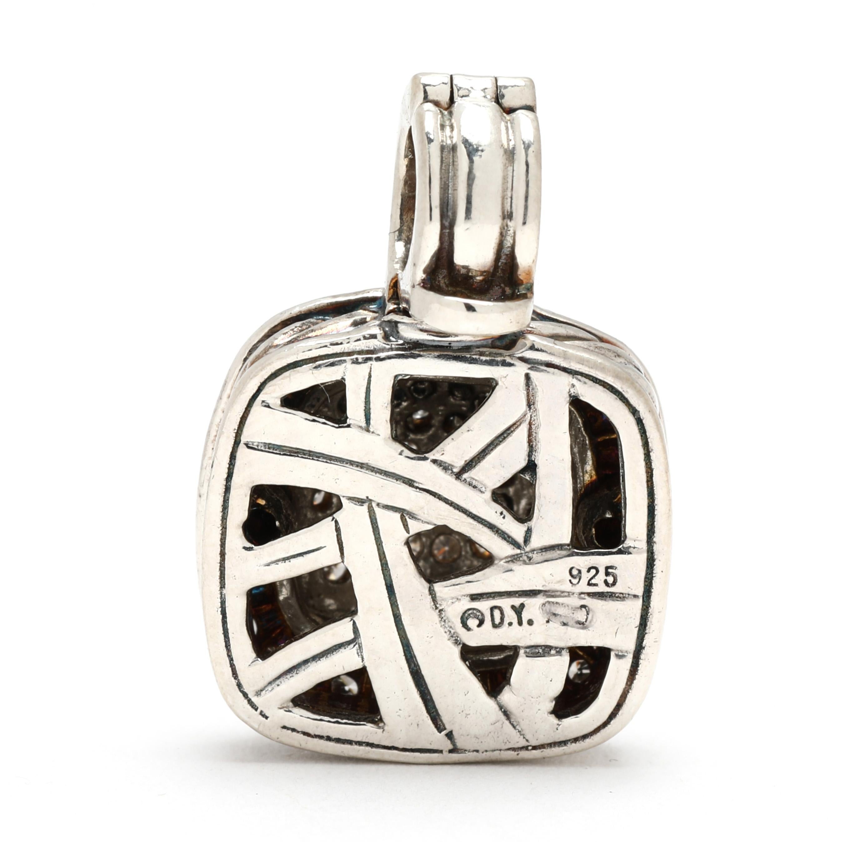 Taglio rotondo David Yurman Ciondolo a grappolo con diamanti da 0,50 ct, Argento, Collection'S in vendita