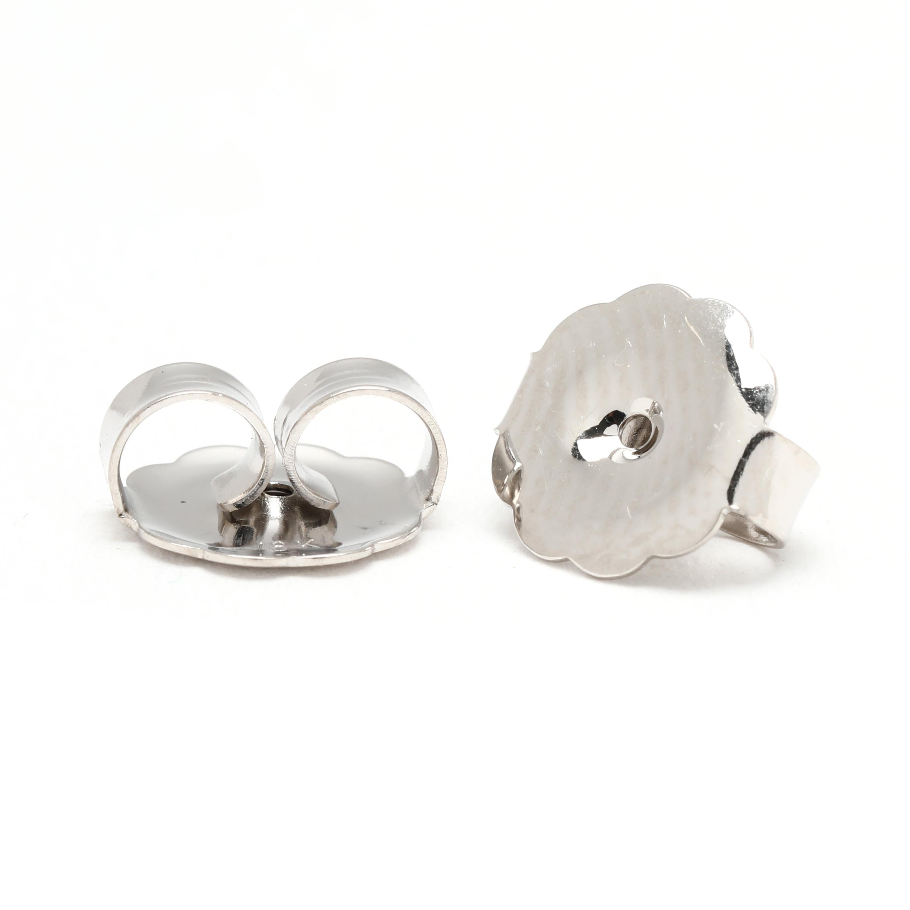 Boucles d'oreilles en or blanc 18 carats, Crown of Light, AGS 1.32ctw Diamond Stud Ears Bon état - En vente à McLeansville, NC