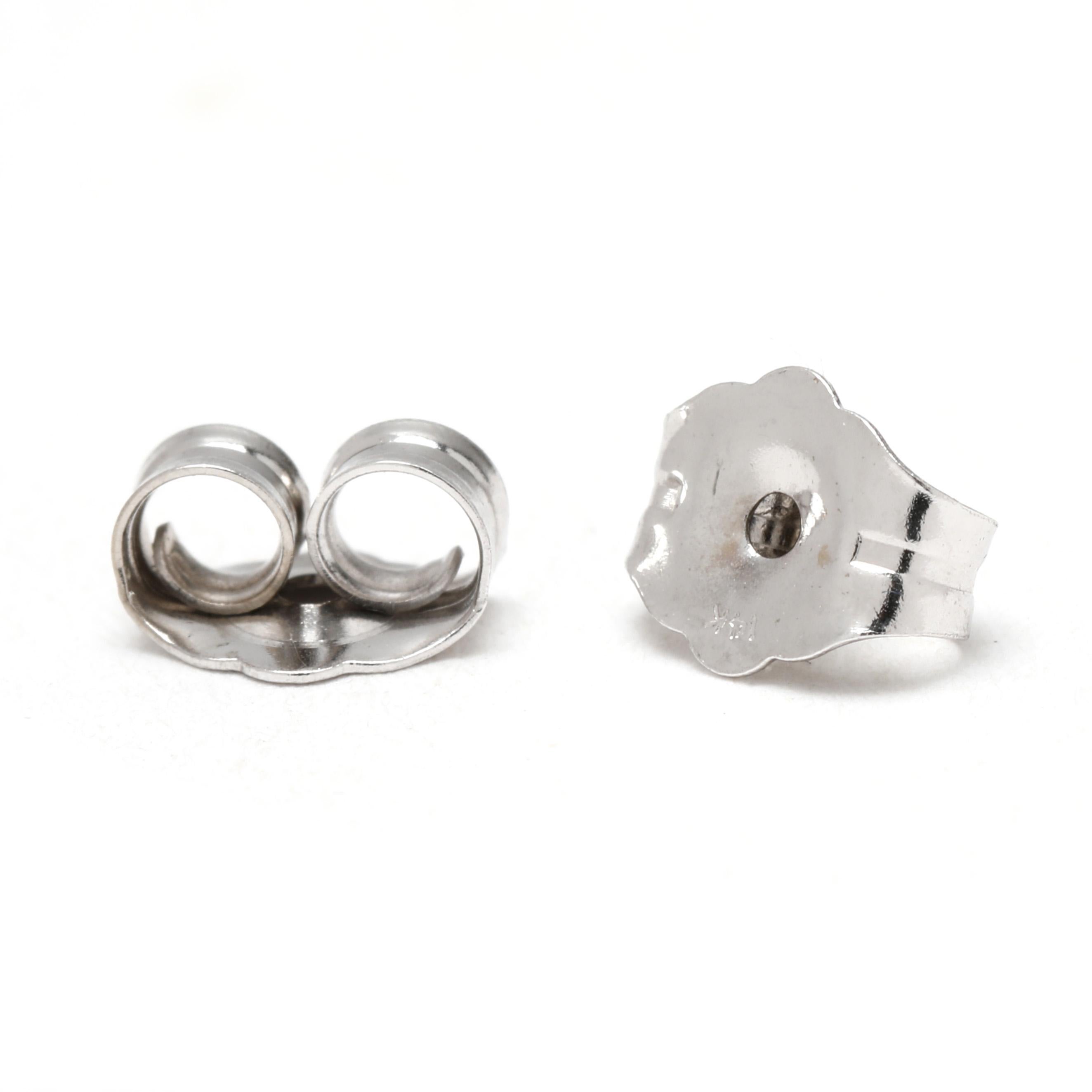 Boucles d'oreilles minuscules en or blanc 14k, Crown of Light, diamants de 0,33ctw Unisexe en vente