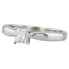 0.62ct Princesa Diamante Solitario Anillo de Compromiso 14k Oro Blanco Talla 9