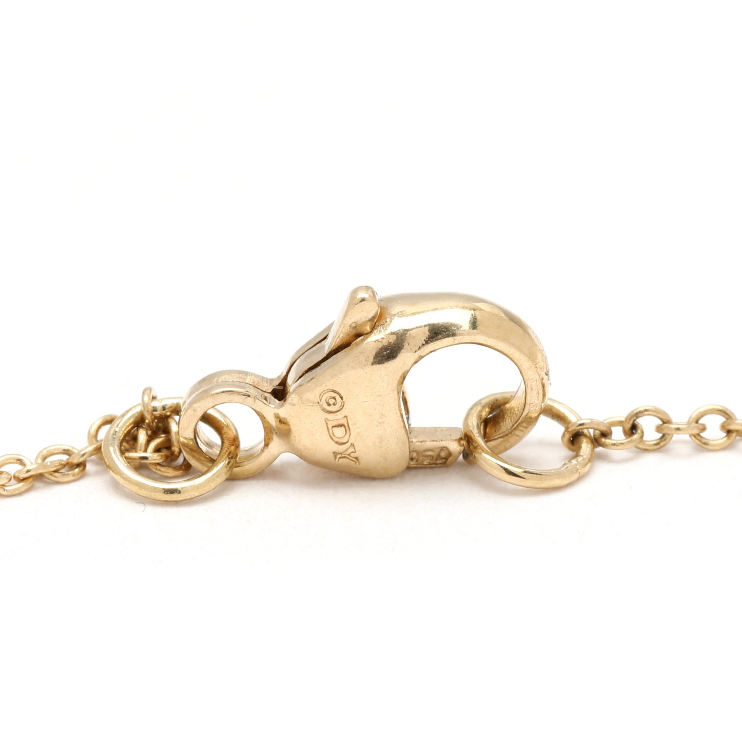 David Yurman Collier à croissant en or jaune 18 carats avec diamants et saphirs jaunes, 18 pouces Bon état - En vente à McLeansville, NC