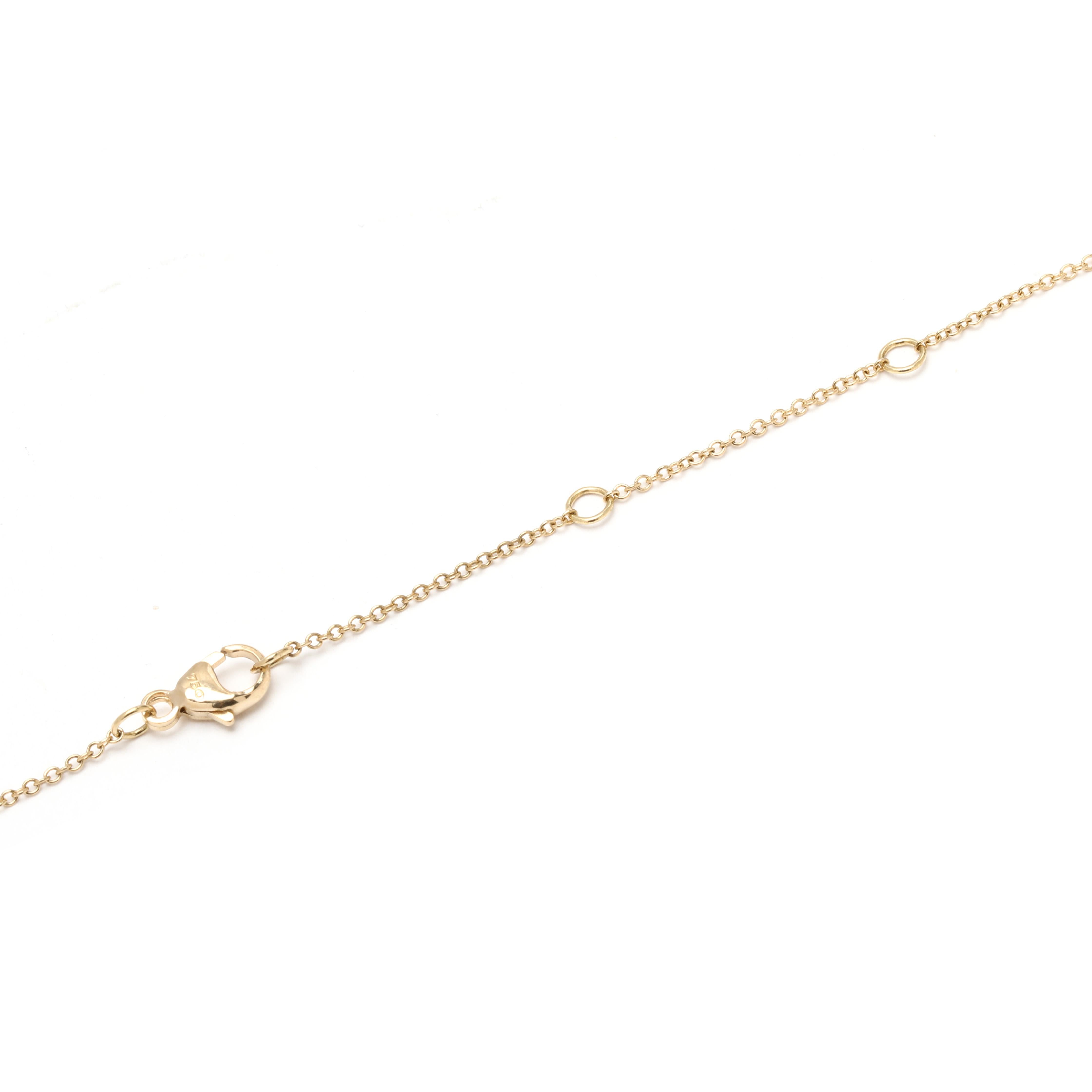Taille ronde David Yurman Collier à croissant en or jaune 18 carats avec diamants et saphirs jaunes, 18 pouces en vente