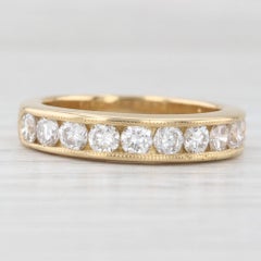 Fascia nuziale con diamante da 1 ctw in oro giallo 18k Anello impilabile per anniversario misura 5