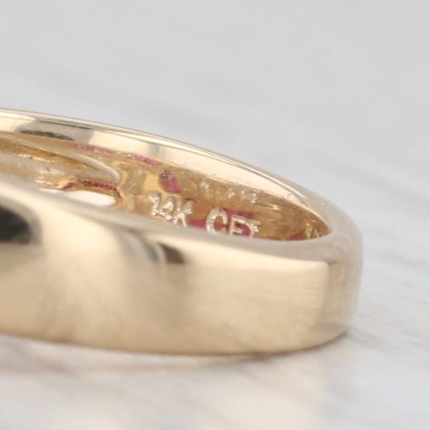 1.04ctw Ruby Diamond Contoured Ring 14k Yellow Gold Size 6.5 Band en vente 3