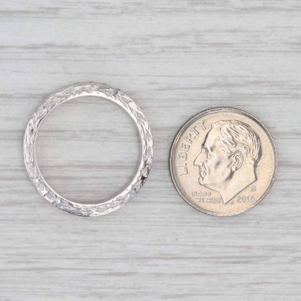 da uomo o donna Fascia nuziale di eternità con diamante da 0,24 ct. in oro bianco 14k Impilabile per anniversario in vendita