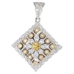0.37ctw Diamond Ornate Pendant 18k White Yellow Gold Openwork Diffurser