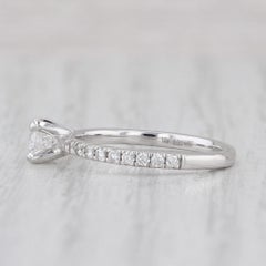 0.40ctw Round Diamond Engagement Ring 18k White Gold Small Size 3