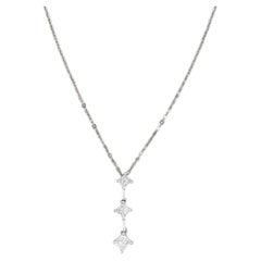 0.43ctw Diamond 3-Stone Journey Pendant Necklace 14k White Gold 16.75"