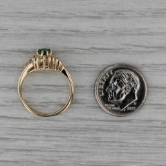 0.42ctw Pear Emerald Diamond Halo Ring 14k Yellow Gold Size 5.25 Engagement