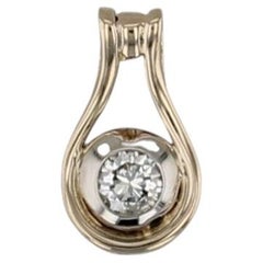 0.50ct Diamond Solitaire Teardrop Pendant 14k Yellow White Gold