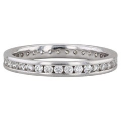 0.48ctw Diamond Eternity Band 14k White Gold Wedding Ring Size 5 Stackable