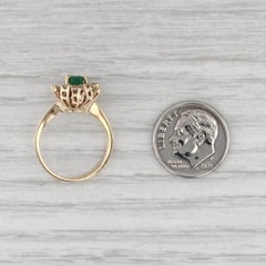 0.47ctw Pear Emerald Diamond Halo Ring 18k Yellow Gold Size 5