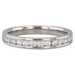 Alliance en diamants de 0,45 ct, en platine 950, taille 7, bague d'anniversaire superposable, certifiée IGI