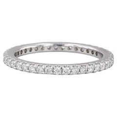 Fede nuziale “Eternity” con diamanti da 0,60 carati totali, anello di anniversario abbinabile, in oro bianco 14k