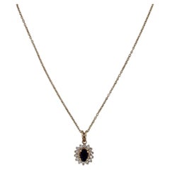 0.60ctw Amethyst Diamond Halo Pendant 14k Yellow Gold 16.75" Cable Chain