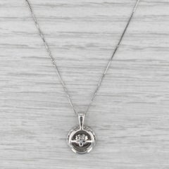 0.65ctw Diamond Floating Halo Pendant Necklace 14k White Gold 18" Box Chain