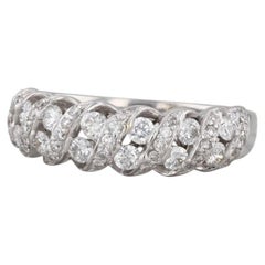 0.72ctw Diamond Anniversary Wedding Band 14k White Gold Size 6.25 Stackable