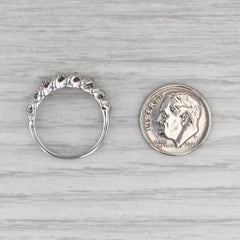 0.72ctw Diamond Anniversary Wedding Band 14k White Gold Size 6.25 Stackable