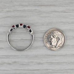 0.63ctw Ruby Diamond Ring 14k White Gold Size 6.75 Stackable Wedding Band