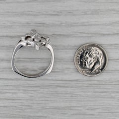0.63ctw Diamond Cluster Cocktail Engagement Ring 14k White Gold Size 9