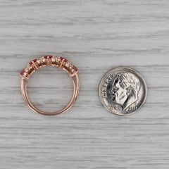 Ring mit rosa Turmalin und Diamanten (0,62 ct insgesamt) aus 14-karätigem Roségold, Größe 7, kombinierbarer Ring