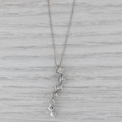 0.71ctw Diamond Journey Pendant Necklace 14k White Gold 19.5" Box Chain