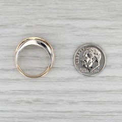0.70ctw Diamond Ring 14k Gold 2-Toned Wedding Anniversary 2-Band Design
