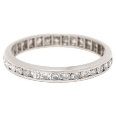 1940's .50ctw Diamond Eternity Band Ring, Platinum, Ring Size 5.25