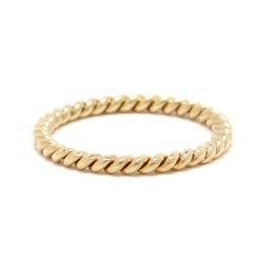Thin Rope Band Ring, 18k Yellow Gold, Ring Size 7.25, Stackable