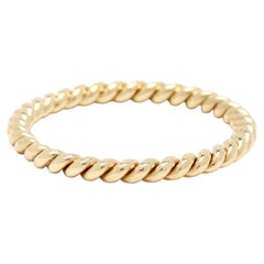 Thin Rope Band Ring, 18k Yellow Gold, Ring Size 7.25, Stackable