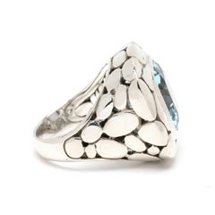 JH Kali Collection Blue Topaz Statement Ring, Sterling Silver, Ring Size 6