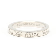 Tiffany & Co New York Engraved Band Ring, Sterling Silver, Ring Size 5.75