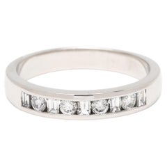 0.45ctw Diamond Band Ring, Platinum, Ring Size 8, Stackable