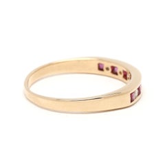 0.32ctw Diamond & Ruby Band Ring, 14k Yellow Gold, Ring Size 7