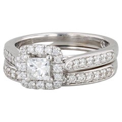 Leo Bridal Collection 0.84ctw Diamond Engagement Ring Wedding Band 14k Gold