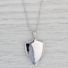 New 0.25ctw Diamond Ankh Shield Pendant Necklace 14k White Gold Bead Chain