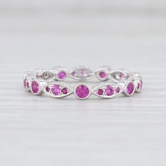 Neuer Beverley K. Eternity-Ring mit Rubinen (insgesamt 0,63 Karat) aus 14-karätigem Weißgold, Größe 5,75, kombinierbarer Ring