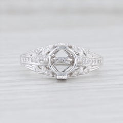 New Beverley K Semi Mount Engagement Ring 18k Gold Cathedral Diamond Size 5.75